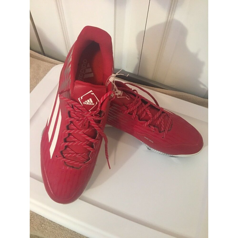 New Adidas Men's Sz 16 Power Alley 3 Metal Baseball Cleats Red S84760 - Picture 6 of 8